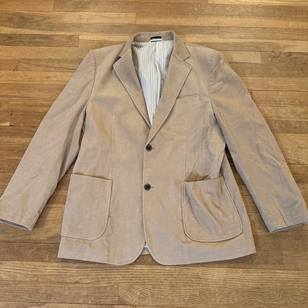 Consensus tan corduroy sports jacket blazer size large L
 b44
